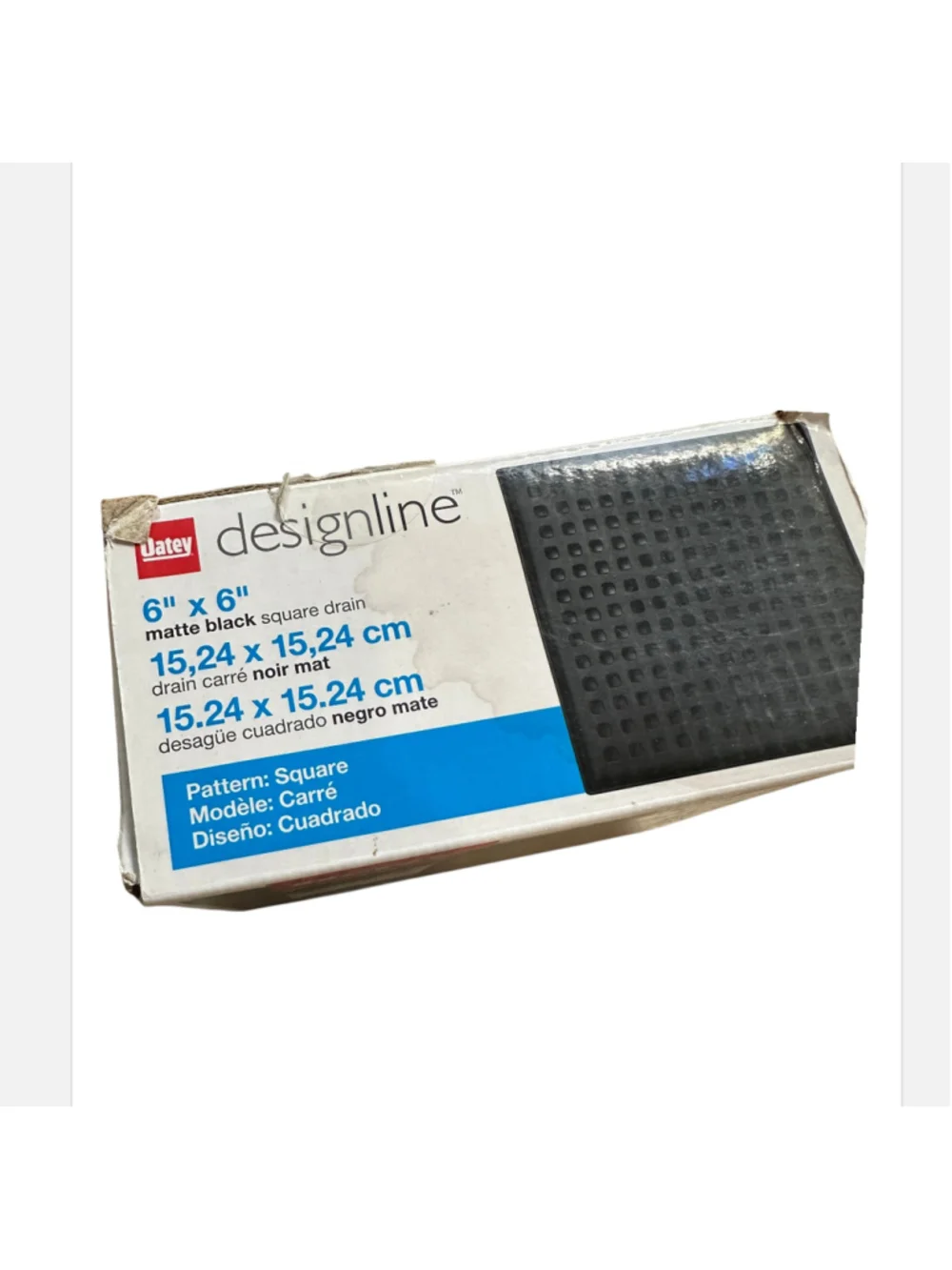 Oatey Designline 6 in. x 6in. Stainless Steel Square Shower Drain Matte Black